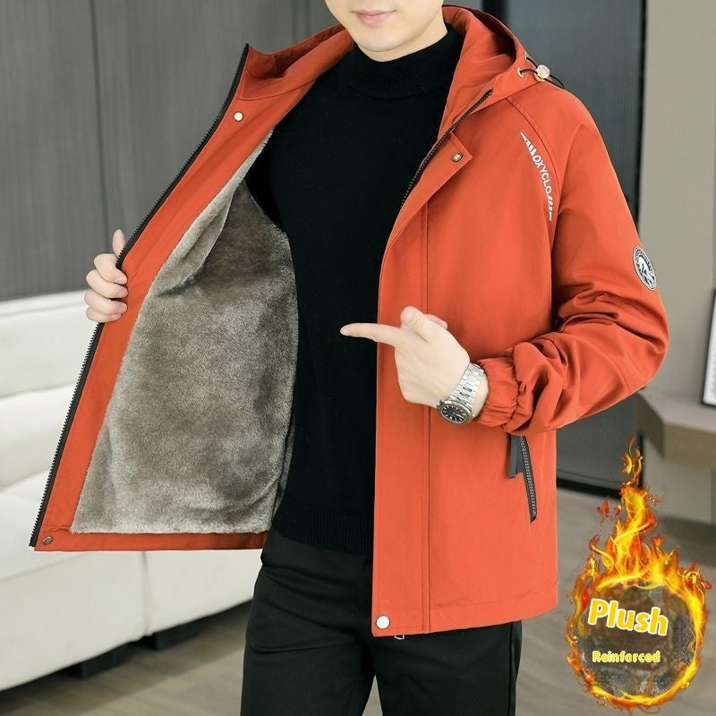 Autumn And Winter Casual Fleece And Thick Men's Casual Hooded Warm Jacket