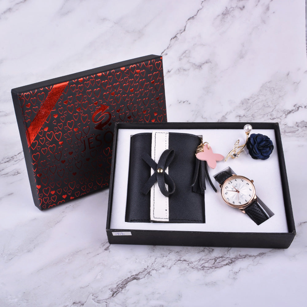 New Creative Combination Beautifully Packaged Watch and Fashion Wallet Set