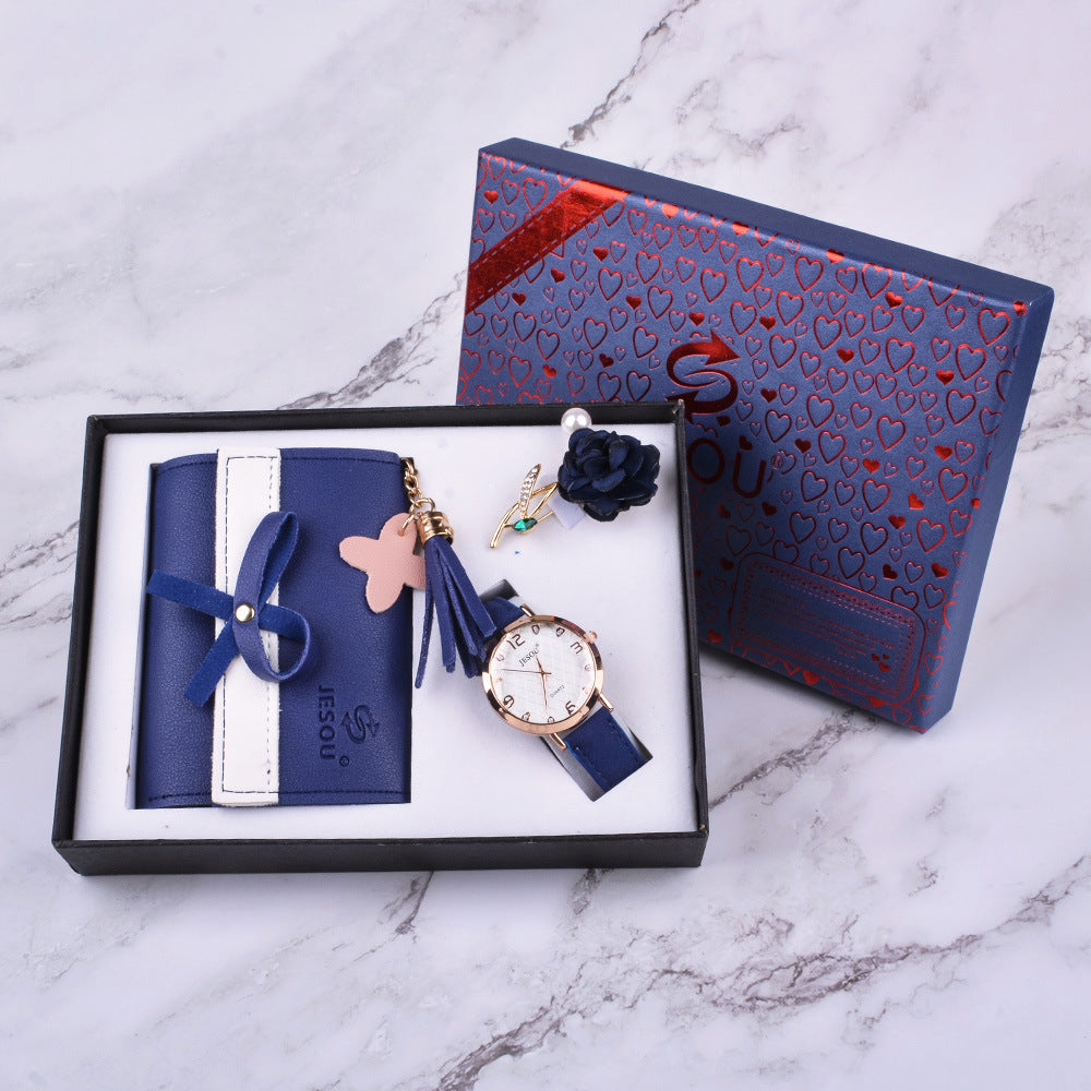 New Creative Combination Beautifully Packaged Watch and Fashion Wallet Set