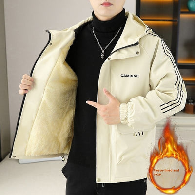 Autumn And Winter Casual Fleece And Thick Men's Casual Hooded Warm Jacket