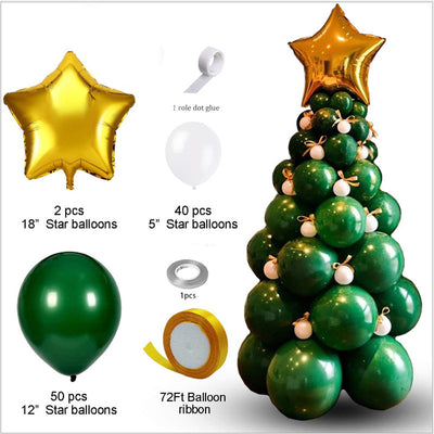 Christmas Dark Green Latex Balloon Package