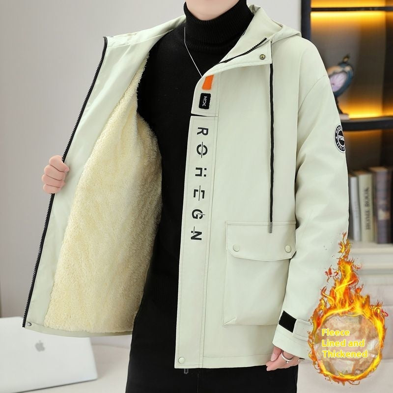 Autumn And Winter Casual Fleece And Thick Men's Casual Hooded Warm Jacket